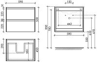 Sancos Cento Тумба для раковины подвесная 59x45x50h см, цвет: карпатская ель CN60KE