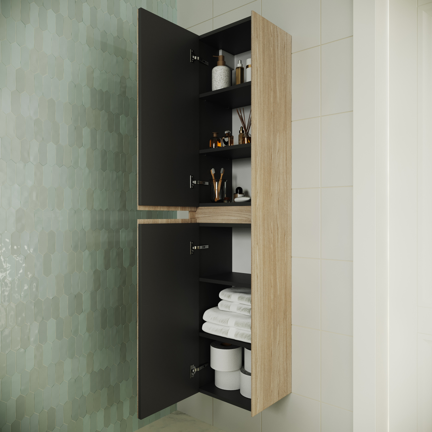 Sancos Cento Шкаф-пенал подвесной 35x30x160h см, цвет: карпатская ель PCN35KE