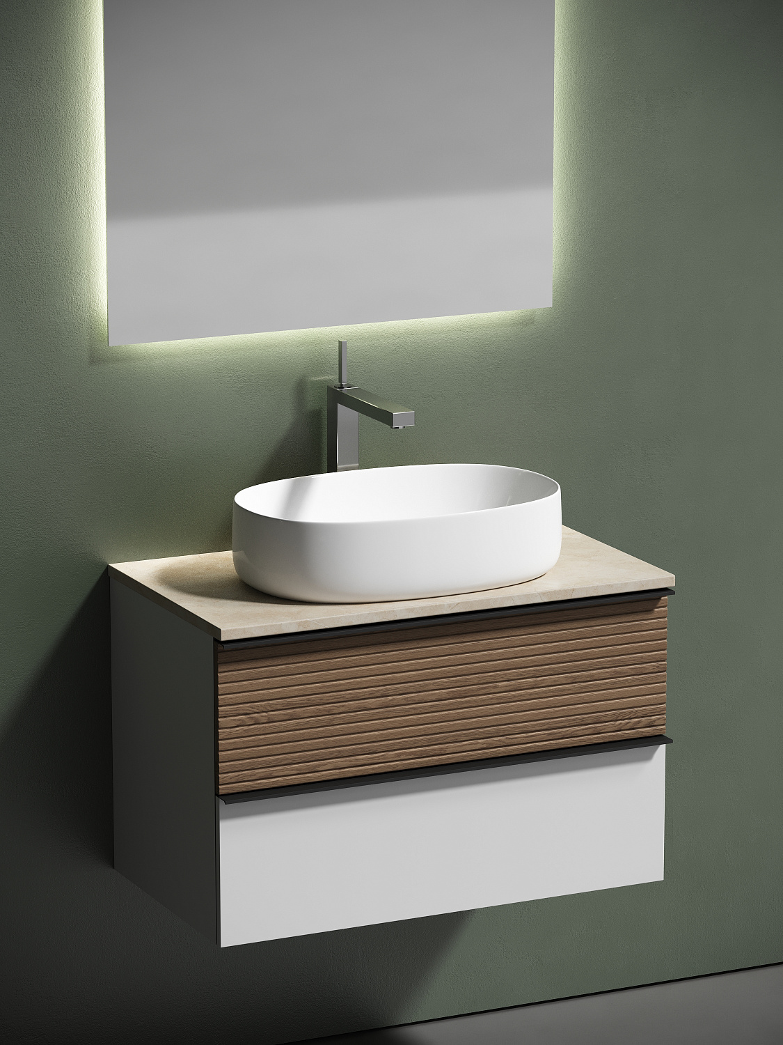 Sancos Столешница 80x46x2,1h см, цвет: kreman TT80A2X