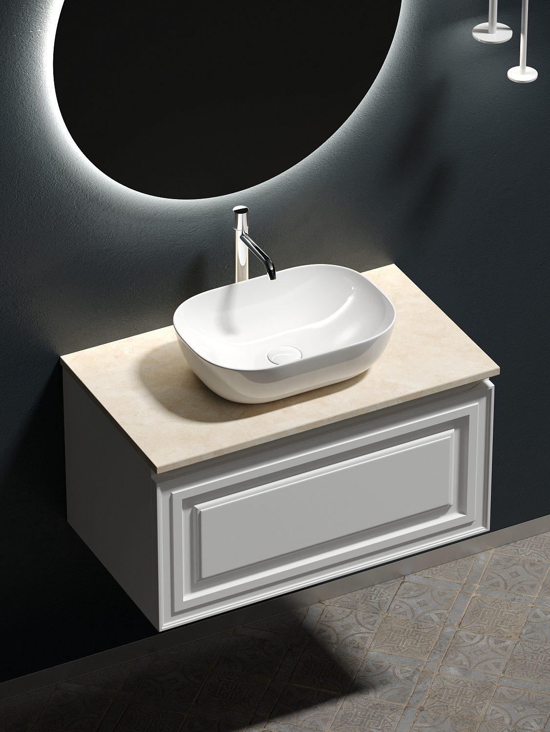 Sancos Столешница 80x46x2,1h см, цвет: kreman TT80A2X