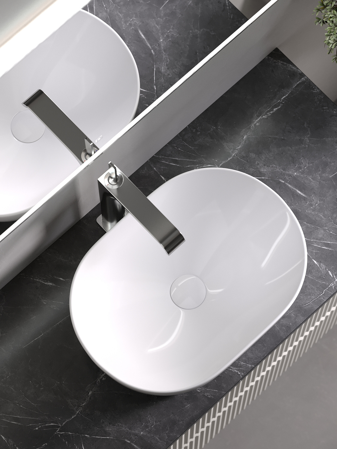 Sancos Столешница 80x46x2,1h см, цвет: black sky TT80A1X