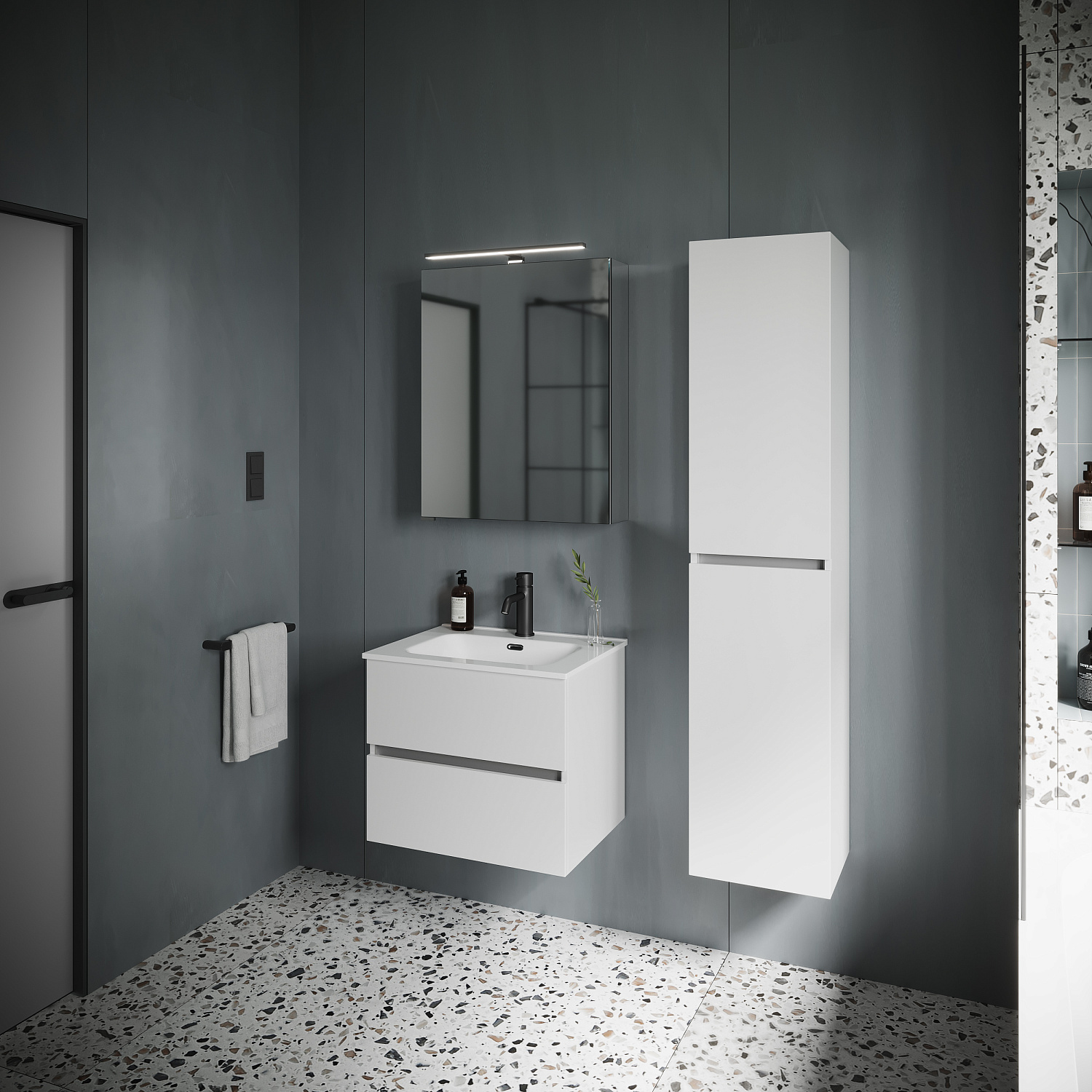 Sancos Urban Тумба для раковины подвесная 59x45x55h см, цвет: белый UR60W