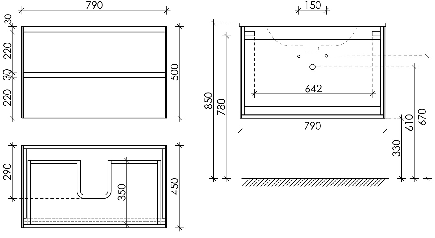 Sancos Cento Тумба для раковины подвесная 79x45x50h см, цвет: белый глянец CN80W