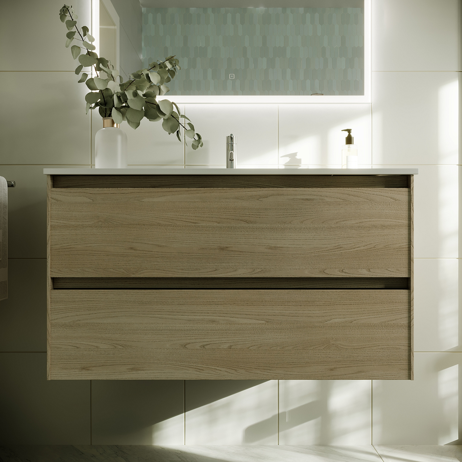 Sancos Cento Тумба для раковины подвесная 89x45x50h см, цвет: карпатская ель CN90KE