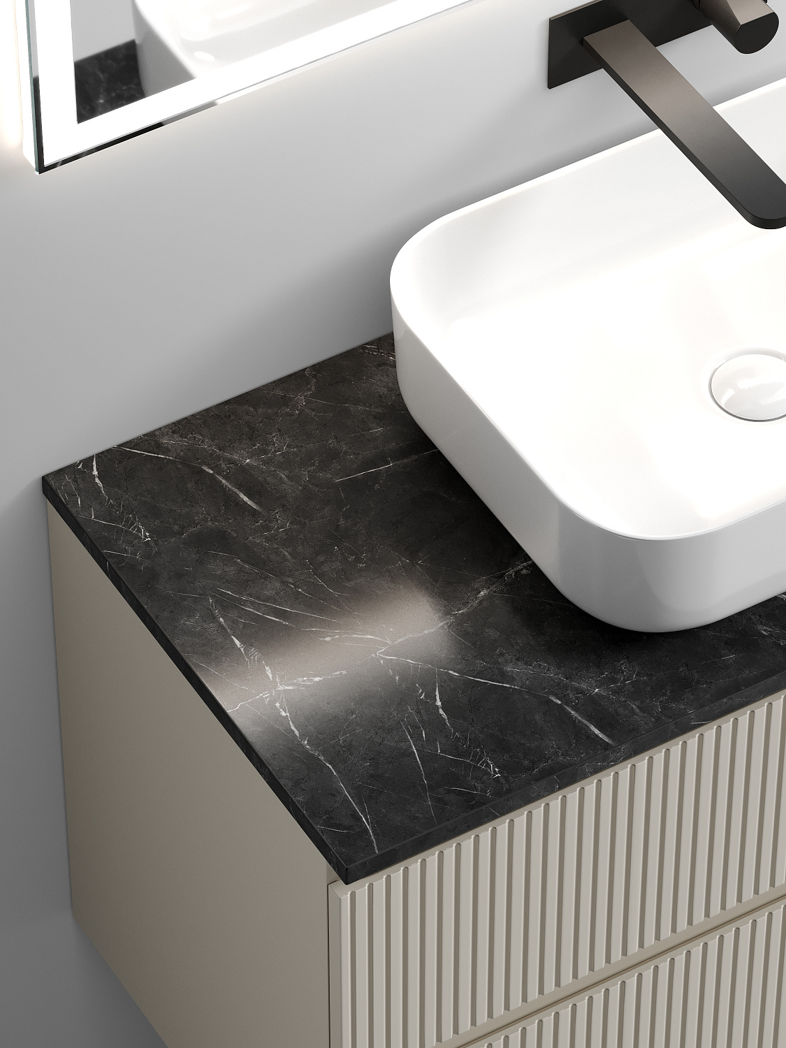 Sancos Столешница 100x46x2,1h см, цвет: black sky TT100A1