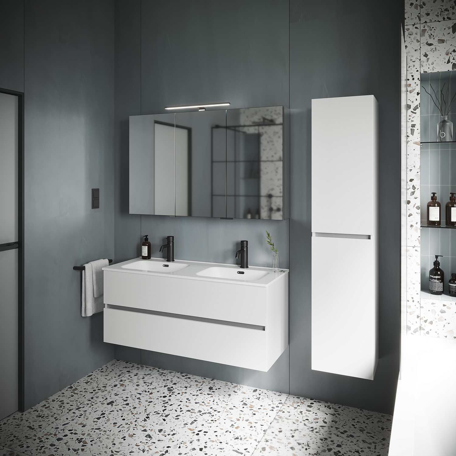 Sancos Urban Тумба для раковины подвесная 119x45x55h см, цвет: белый UR120-2W