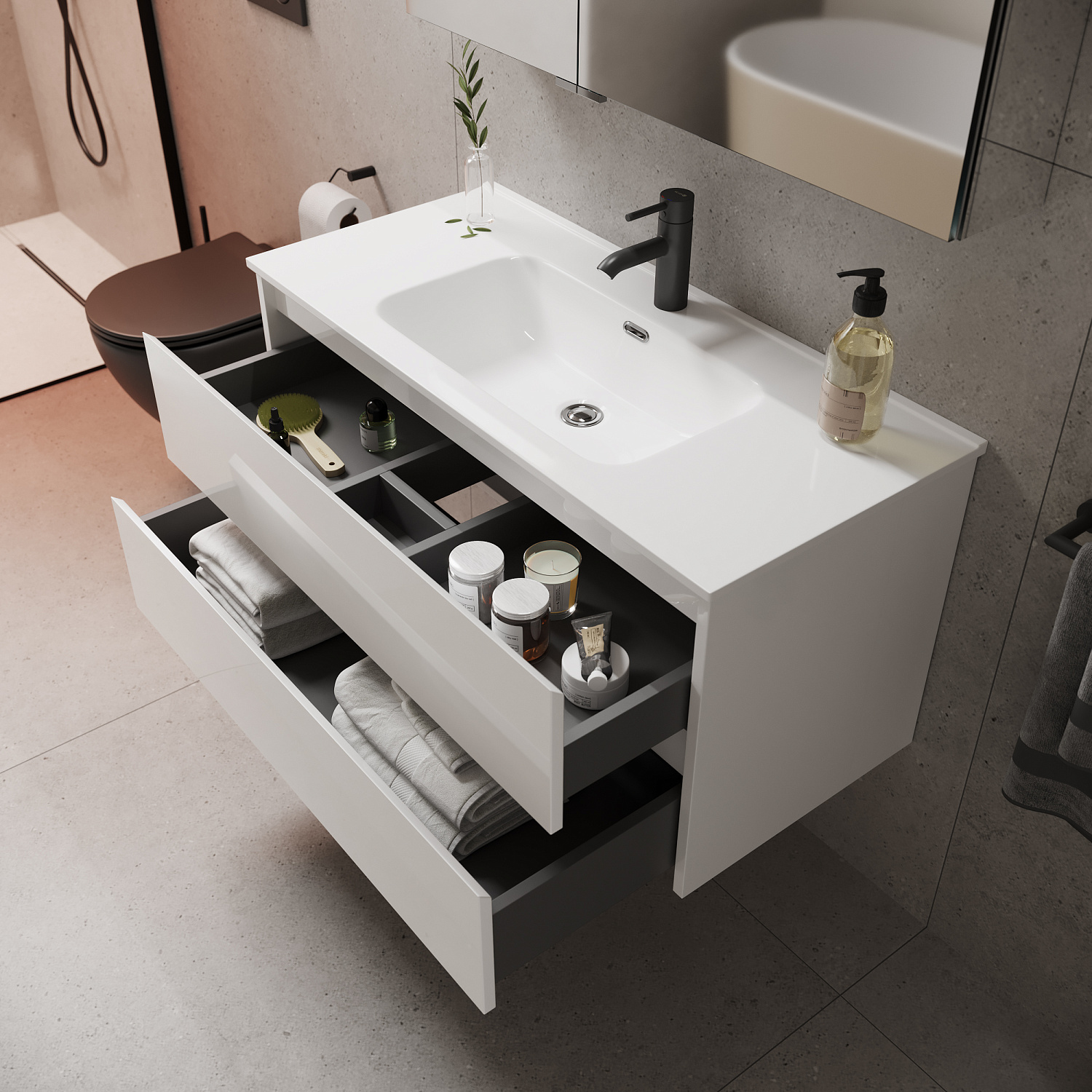 Sancos Libra Тумба для раковины подвесная 119x45x50h см, цвет: белый LB120-1W