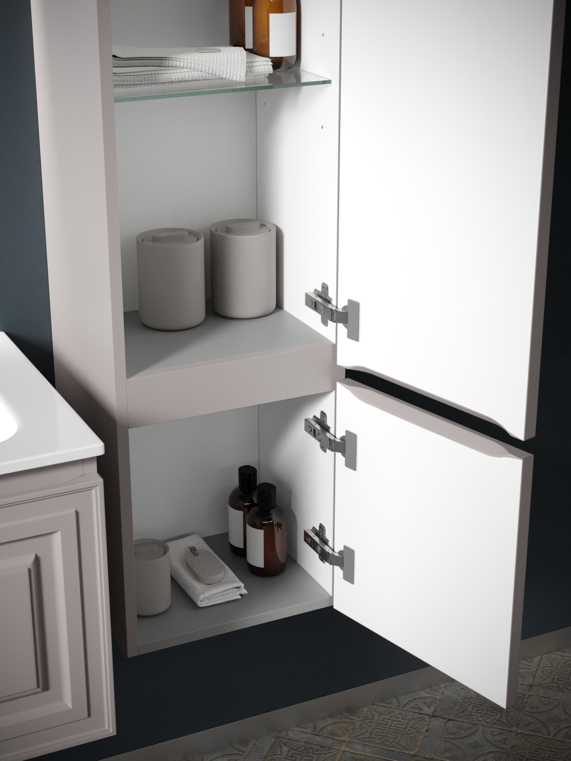 Sancos Very Шкаф-пенал подвесной 35x30x160h см, цвет: doha soft PVR35RSM