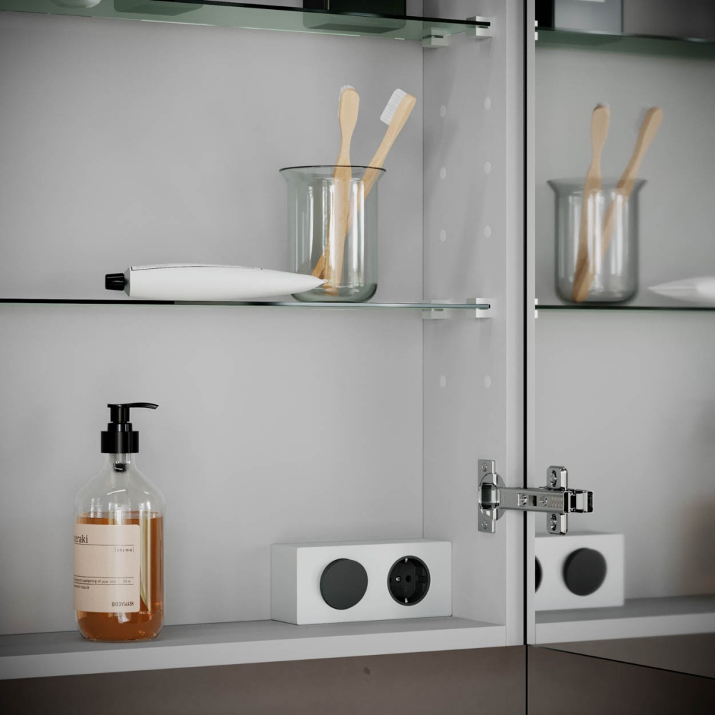 Sancos Hilton Зеркальный шкаф с подсветкой 60x14,8x74h см, цвет: белый Z600