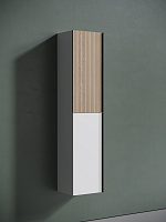 Sancos Delta Шкаф-пенал подвесной 35x30x160h см, цвет: дуб светлый/белый PDL35W