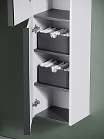 Sancos Delta Шкаф-пенал подвесной 35x30x160h см, цвет: дуб светлый/белый PDL35W