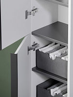 Sancos Delta Шкаф-пенал подвесной 35x30x160h см, цвет: дуб светлый/белый PDL35W