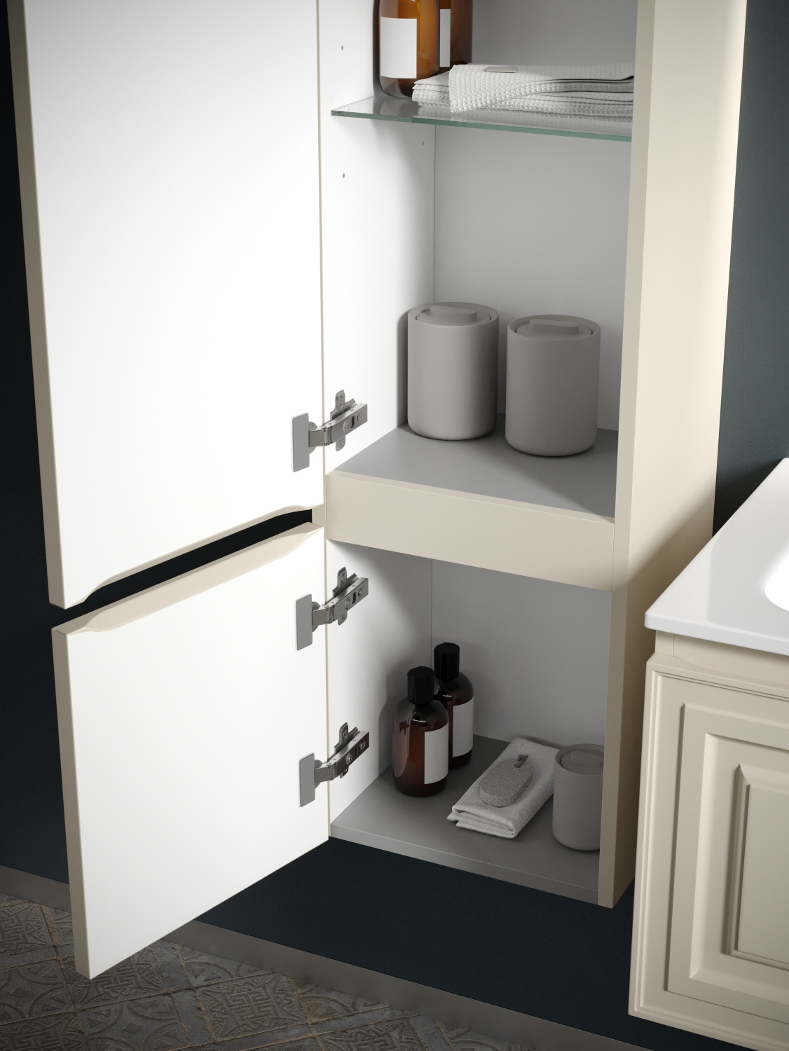 Sancos Very Шкаф-пенал подвесной 35x30x160h см, цвет: beige soft PVR35LCE