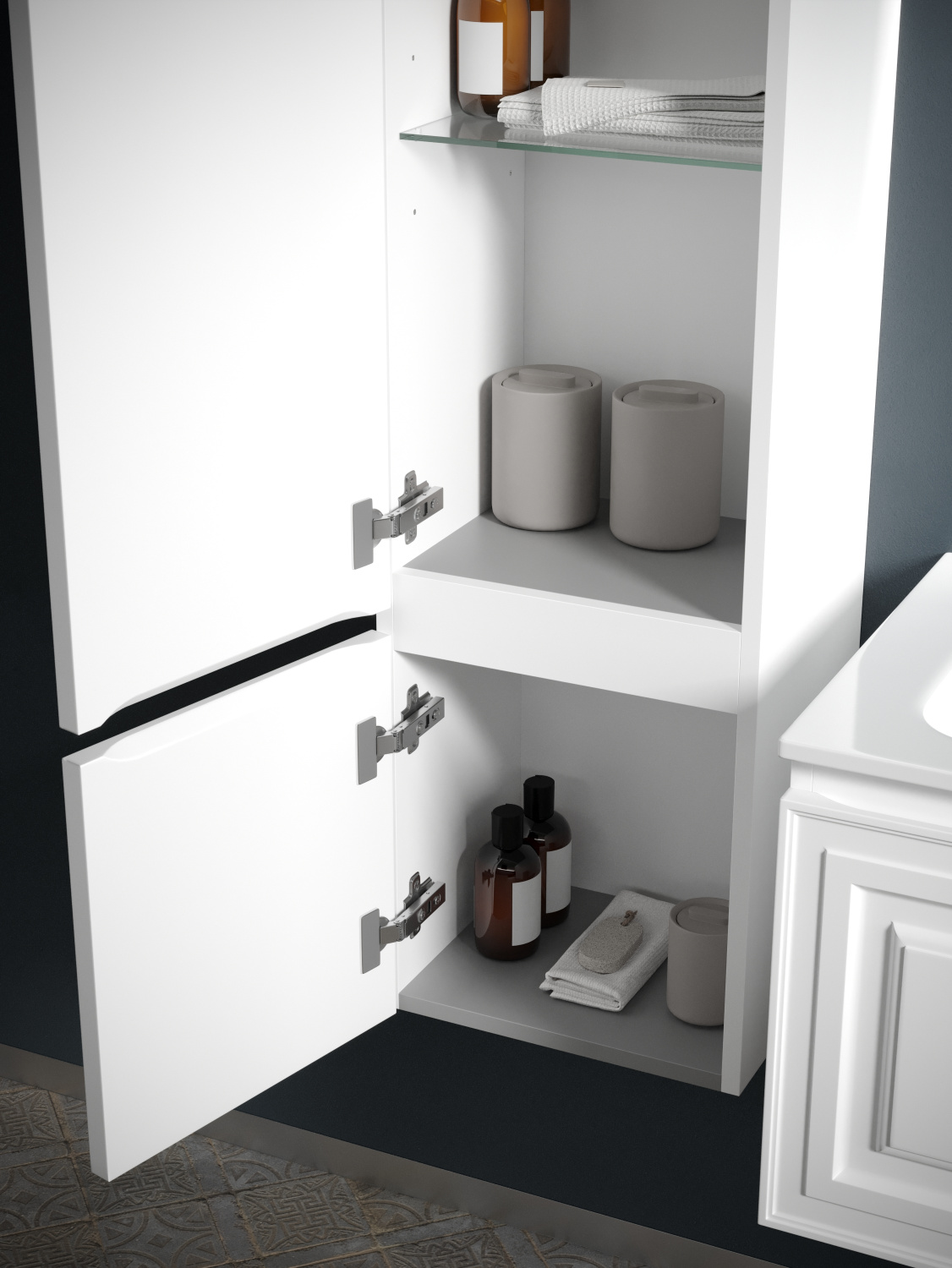 Sancos Very Шкаф-пенал подвесной 35x30x160h см, цвет: bianco PVR35LW