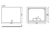 Sancos Square Зеркало прямоугольное с подсветкой 90x70h см SQ900