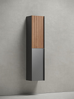 Sancos Delta Шкаф-пенал подвесной 35x30x160h см, цвет: дуб красный/графит PDL35GR