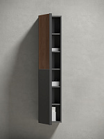 Sancos Delta Шкаф-пенал подвесной 35x30x160h см, цвет: дуб красный/графит PDL35GR