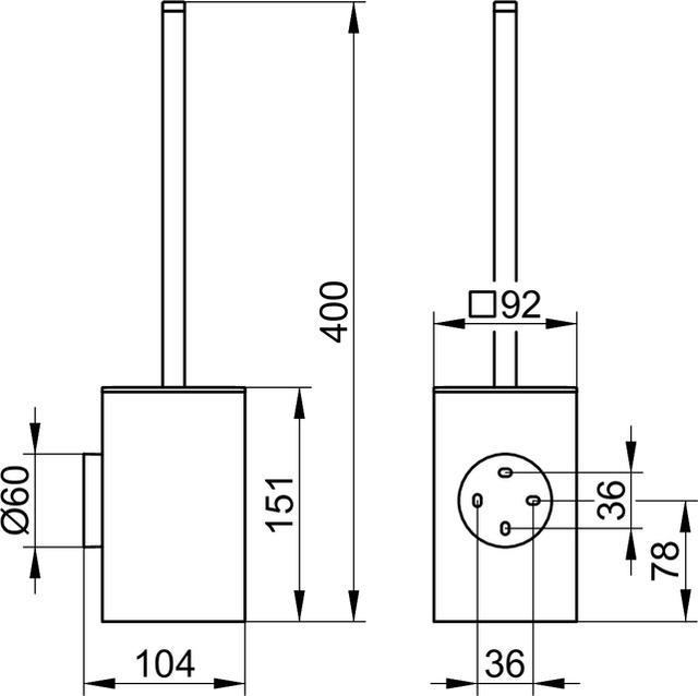 Keuco Edition 90 Ершик для туалета подвесной, цвет: хром 19064 010101
