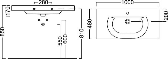 Kerama Marazzi Buongiorno Раковина подвесная 100х48х20h см с 1 отверстием, цвет: белый BG.wb.100