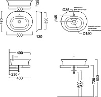 Kerama Marazzi Canaletto Раковина чаша 60x46x13h см с 1 отверстием, цвет: белый CN.wb.60