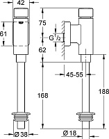 Grohe Rondo Смывное устройство для писсуаров, цвет: хром 37346000