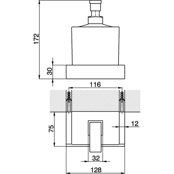 Cisal Quad Дозатор для жидкого мыла, подвесной, стеклянная колба, цвет: chrome QU09062021