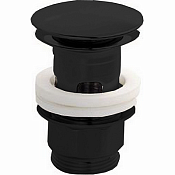 Cisal Донный клапан для раковины 1/4, Click-Clack, с переливом, цвет: black ZA00162039