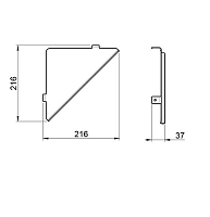 Almar Accessories Полка угловая 21,6х21,6 см, цвет: brushed stainless steel E300002.316