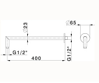Cisal Xion Кронштейн для верхнего душа настенный 40 см, цвет: inox DS013531D1