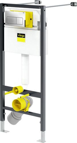 Viega Prevista Dry Инсталляция для подвесного унитаза 49x12x112h см, с панелью смыва, цвет: черный 792848