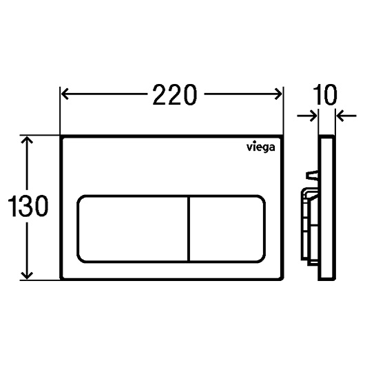 Viega Prevista Dry Инсталляция для подвесного унитаза 49x12x112h см, с панелью смыва, цвет: черный 792848