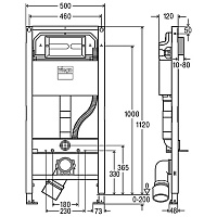 Viega Prevista Dry Инсталляция для подвесного унитаза 50x12x112h см, с панелью смыва, цвет: черный 792862