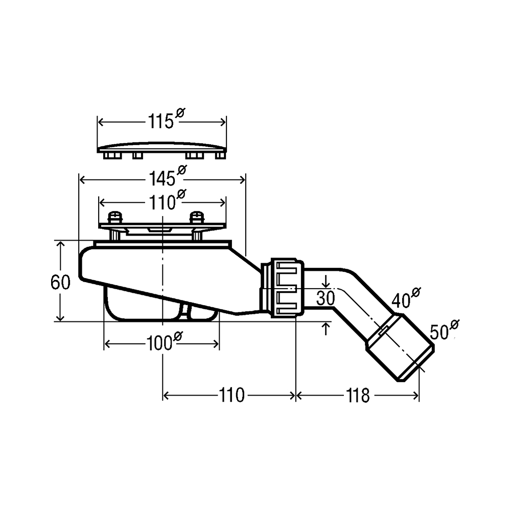 Viega Tempoplex Сифон для душевого поддона, цвет: хром 634100