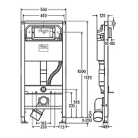 Viega Prevista Dry Инсталляция для подвесного унитаза 50x12x112h см, цвет: черный 771980