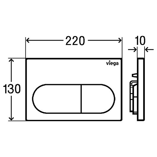 Viega Prevista Dry Инсталляция для подвесного унитаза 49x12x112h см, с панелью смыва, цвет: черный 792831
