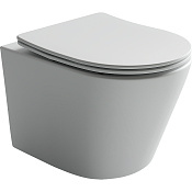 Ceramicanova Balearica Унитаз подвесной 36,5х49 см, безободковый с крышкой, цвет: белый матовый CN6000MW