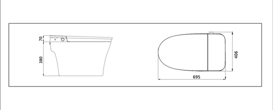 Panasonic Унитаз c функицией биде приставной 40,5x69,5 автомат. крышка с подогревом, фен, цвет белый 2711