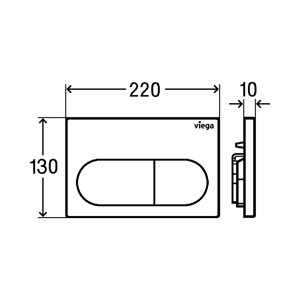 Viega Prevista Visign for Life 6 Панель смыва 22x1x13h см, пластик, цвет: хром 773755