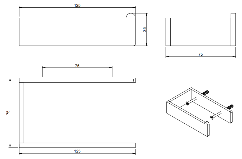 Treemme 5MM Бумагодержатель, нержавеющая сталь, цвет: нержавеющая сталь 9001IS