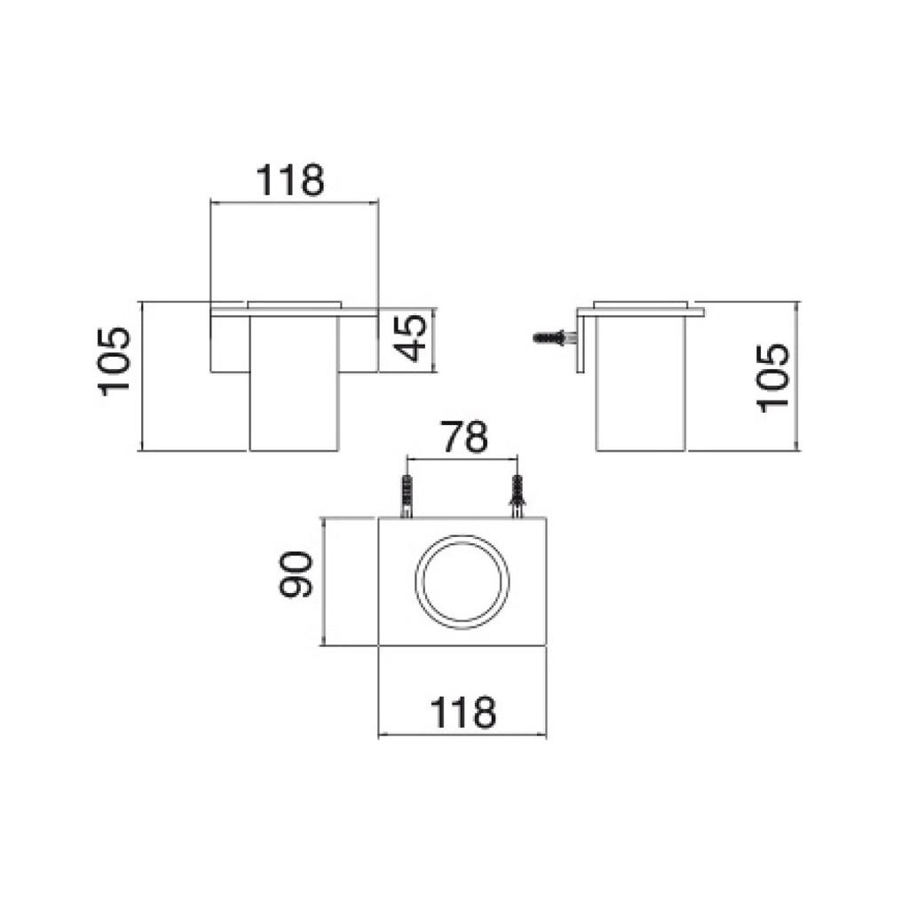 Treemme 5MM Стакан подвесной, нержавеющая сталь/кориан, цвет: нержавеющая сталь 9004IS