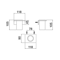 Treemme 5MM Стакан подвесной, нержавеющая сталь/кориан, цвет: нержавеющая сталь 9004IS