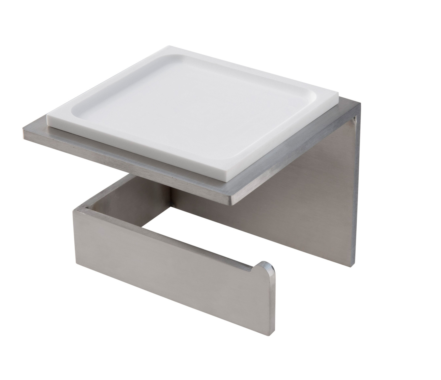 Treemme 5MM Бумагодержатель с полочкой, нержавеющая сталь/кориан, цвет: нержавеющая сталь 9059IS