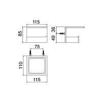 Treemme 5MM Бумагодержатель с полочкой, нержавеющая сталь/кориан, цвет: нержавеющая сталь 9059IS