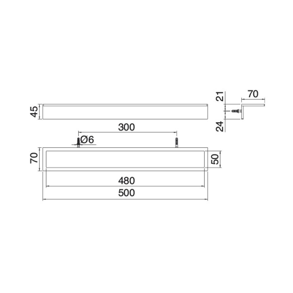 Treemme 5MM Полотенцедержатель 50 см, нержавеющая сталь, цвет: нержавеющая сталь 9065IS