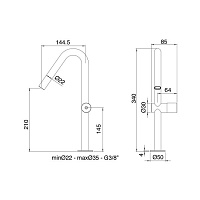Treemme 22MM Смеситель для раковины, цвет: нержавеющая сталь 1127IS