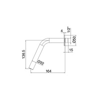 Treemme 22MM Излив настенный для раковины/ванны, цвет: нержавеющая сталь 1163IS
