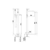 Treemme 40MM Смеситель для ванны напольный, цвет: нержавеющая сталь 1303IS