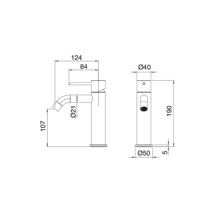 Treemme 40MM Смеситель для раковины, цвет: нержавеющая сталь 1311IS
