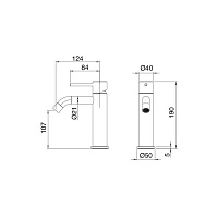 Treemme 40MM Смеситель для раковины, цвет: нержавеющая сталь 1311IS