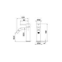 Treemme 40MM Смеситель для биде, цвет: нержавеющая сталь 1322IS